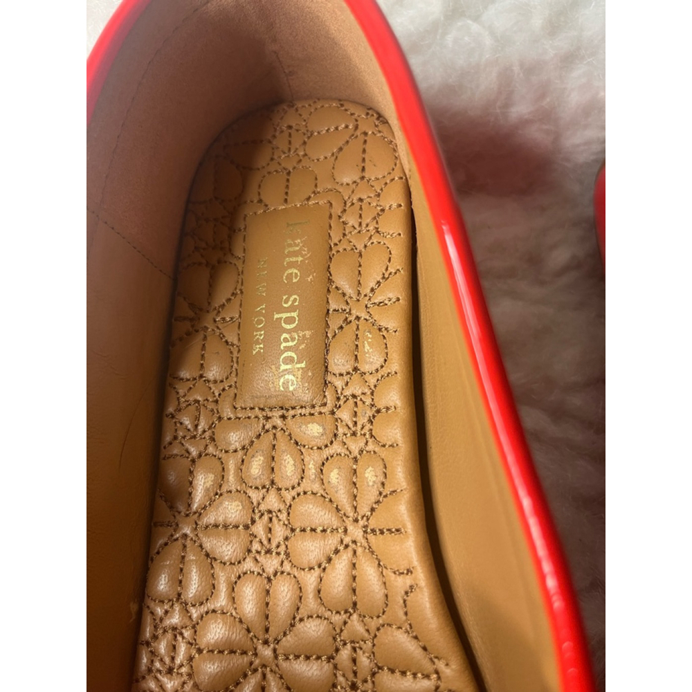 Kate Spade Cow Leather Slip on Loafer Shoes Women Size 9B Blood Orange - Picture 7 of 12